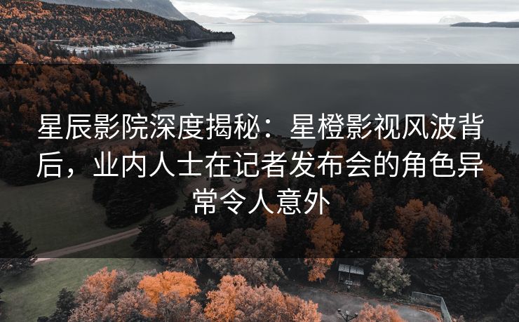 星辰影院深度揭秘：星橙影视风波背后，业内人士在记者发布会的角色异常令人意外