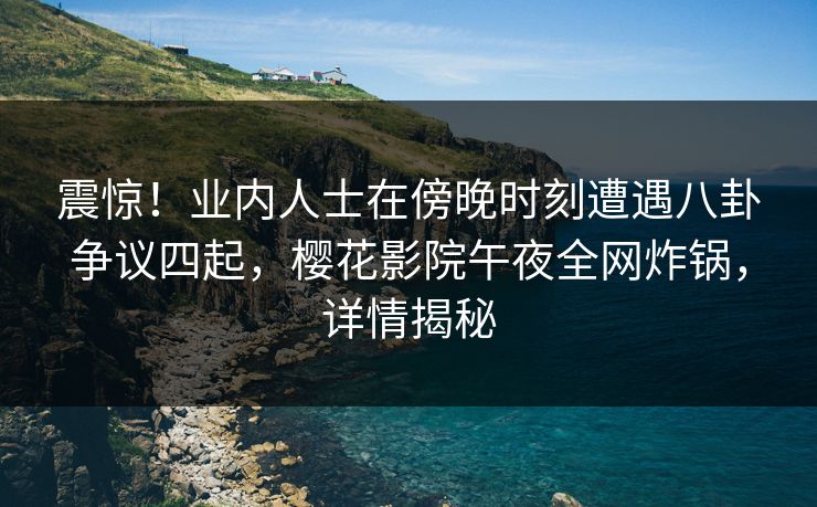 震惊！业内人士在傍晚时刻遭遇八卦争议四起，樱花影院午夜全网炸锅，详情揭秘